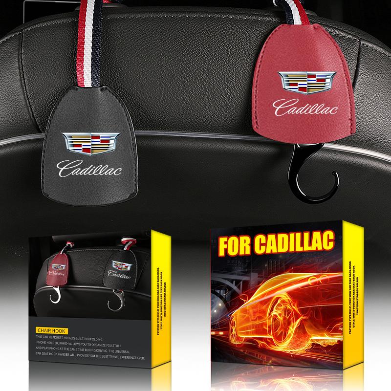 PU Leather Car Seat Back Hooks Universal Interior Accessories For Cadillac CT4 CT5 CT6 ATS XTS