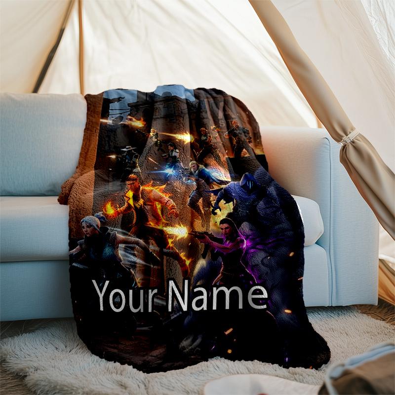 Custom Name Valorant Theme Printed Blanket - Perfect for Couch, Bed, Travel & Outdoor Use | Machine Washable, Cozy & Durable.