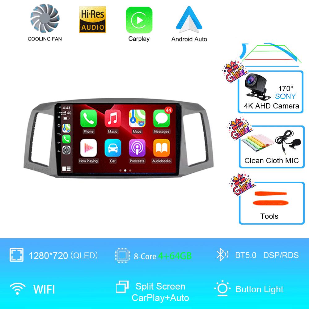 Car Radio Android 14 Carplay Auto for Jeep Grand Cherokee 2004 2005 2006 2007 Multimedia Player No 2din 2 Din GPS Navigation 4G