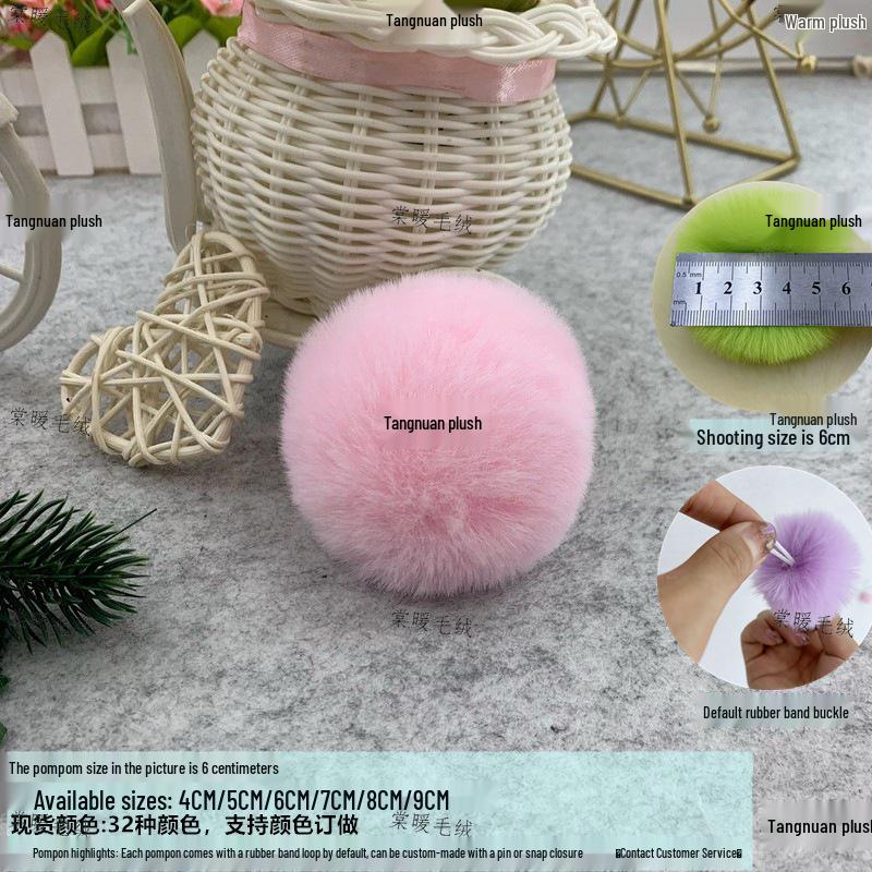 Multi-Color Faux Rabbit Fur Pom Pom for Bags, Clothing, Shoes, and Hats
