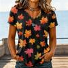 Womens Casual V Neck T Shirt Short Sleeve Floral Print Top Lightweight Comfortable Soft Fabric Blouse for Everyday Wear