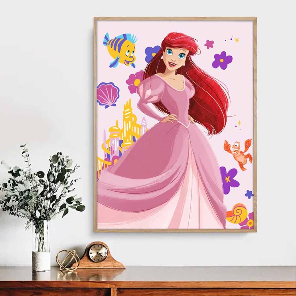 DIY Diamond Painting The Princess and The Fish Cross Stitch Kit Mosaic Art Diamond Painting Full Circle Diamond Home Decoration