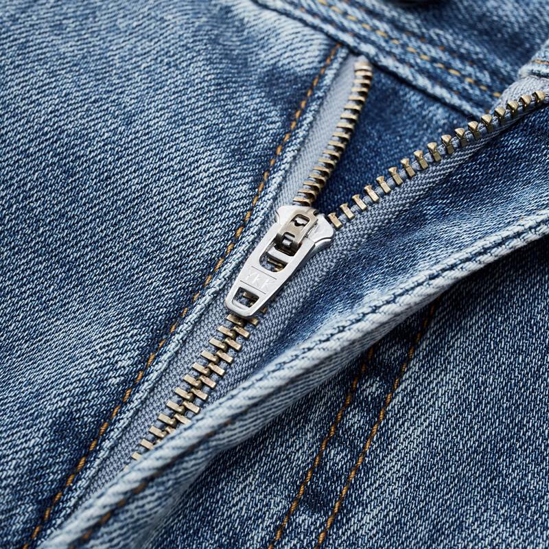 Joeone Men's Elastic Breathable Straight-Leg Denim Jeans