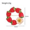 Exquisite Strawberry Brooch: Enamel and Rhinestone Fruit Pin Accessory