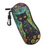 Celestial Galaxy Sunglasses Case, Soft Neoprene Glasses Bag With Carabiner, Portable Protective Eyeglass Pouch For Women Men