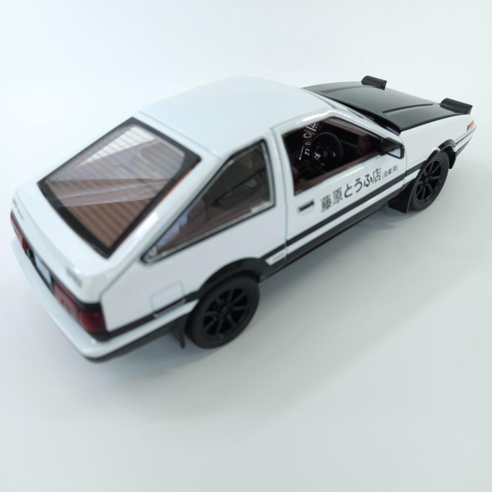 Toyota AE86 Concept Sports Car 1:24 Scale Diecast Miniature Model - Black & White, 1pc