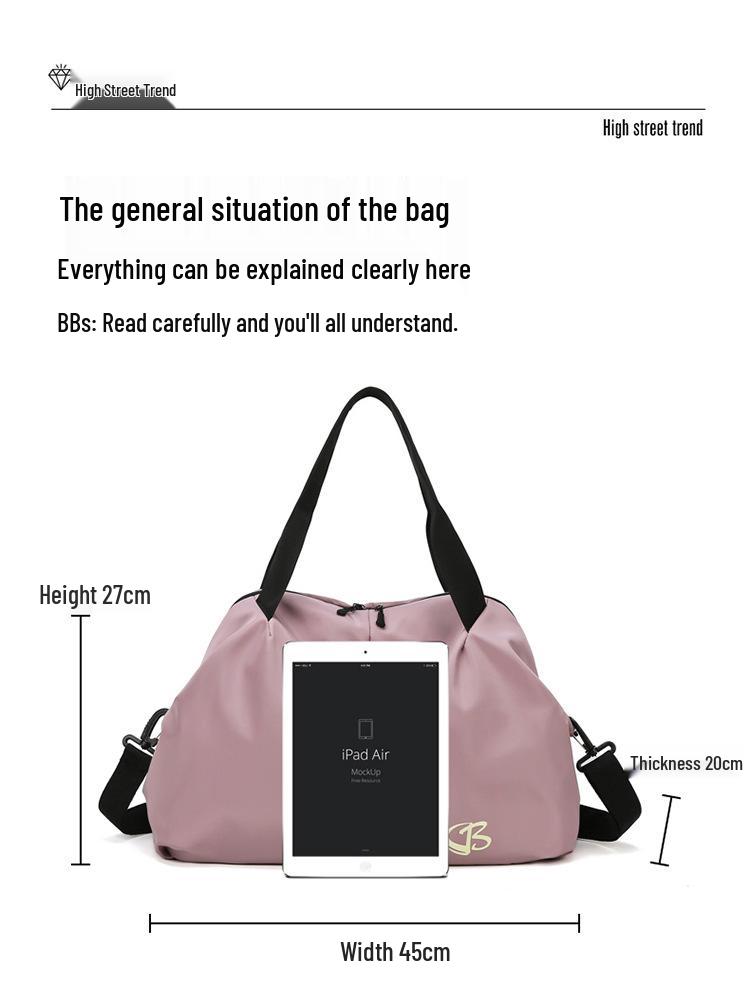 Women's Large Capacity Cute Travel/Gym Bag with Wet/Dry Separation