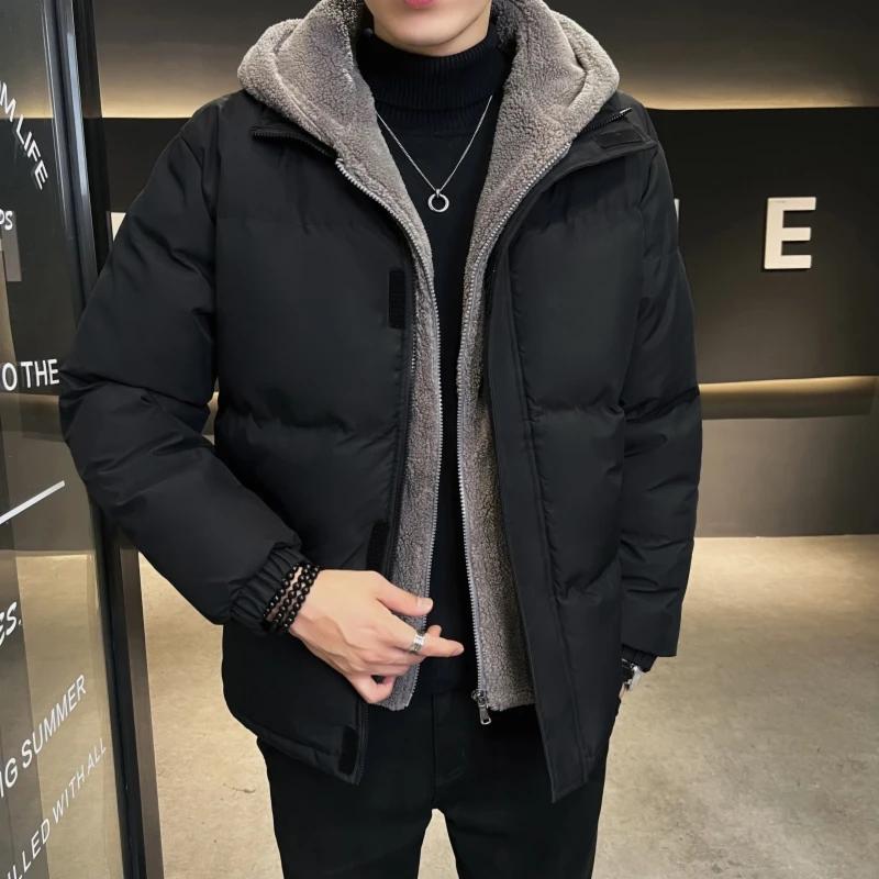 Winter Jacket Men Parka Loose Hooded Warm Coats Zipper Up 2026 New Fleece Lined Parka Outdoor Warm Snow Men's Long Padding Coat