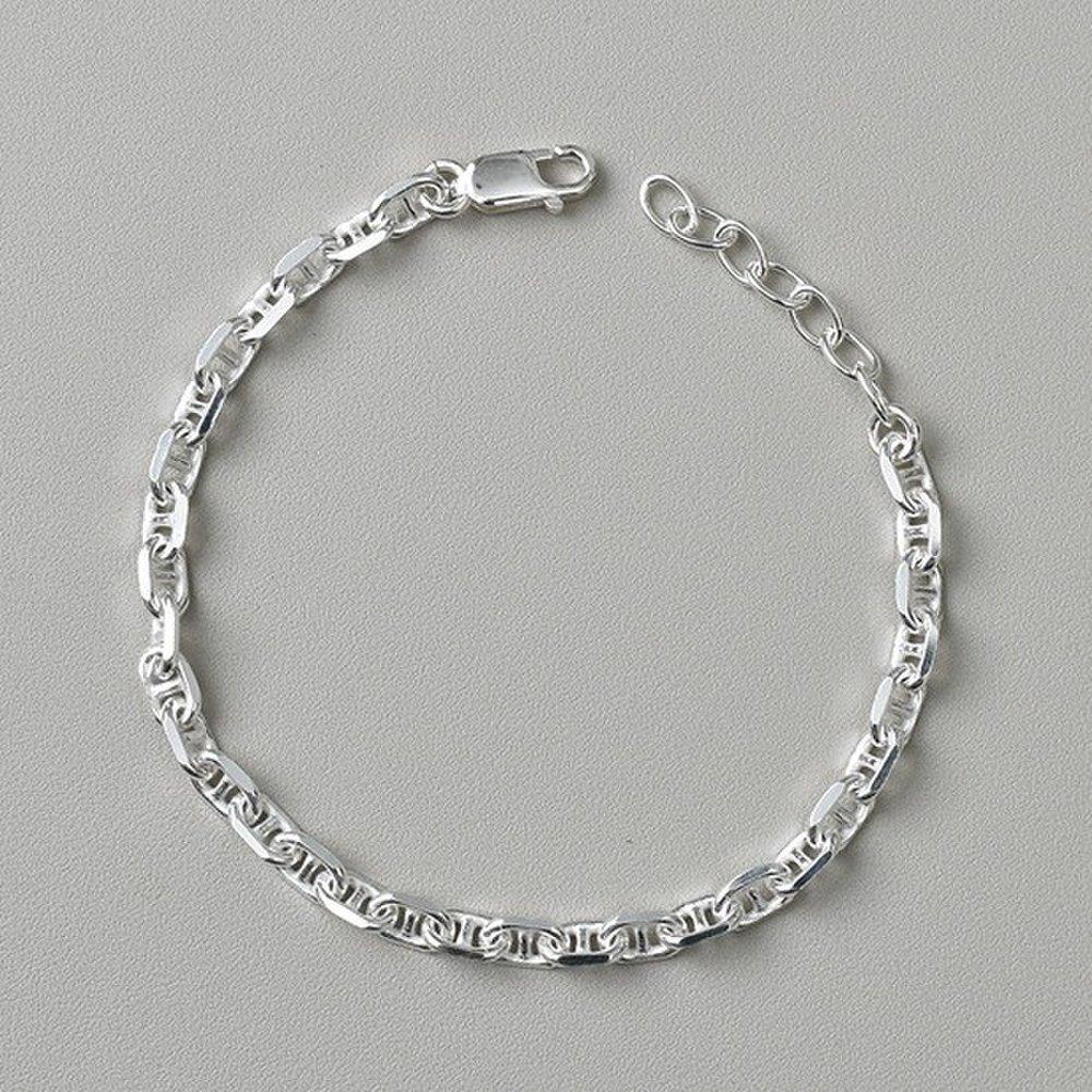 925 Silver Genuine Sterling Silver Chandelier H-Buckle Chain Bold Chain Silver Bracelet (Choose 1 of 2)