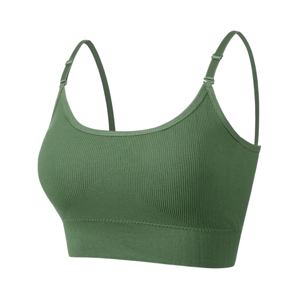 Women's Y Back Sports Bra - Padded Low Impact Spaghetti Thin Strap Workout Yoga Top