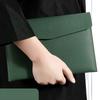 1PC Fashion A4 Leather Document Bag High-end Document Bag Information Bag Waterproof Business Office Snap Buckle Thickened Storage Bag