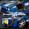 312PCS Blue Sport Car Building Block Set Creative City Vehicle Diy Car Model Bricks Desktop Display Toys For Kids Holiday Gifts