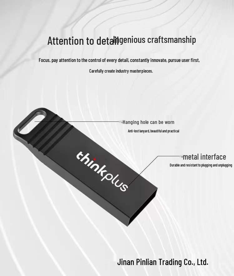 Lenovo ThinkPlus MU221 Metal USB Flash Drive, 32GB/64GB, Engravable