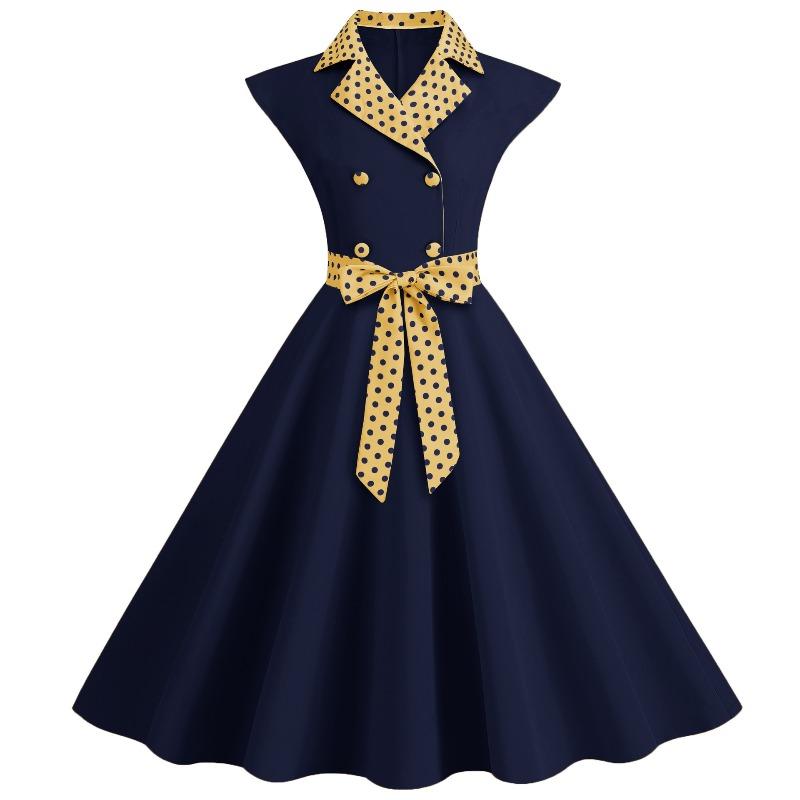 QICED Fashion Summer Spring V-Neck Casual Dresses