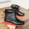 Rain shoes men's fashion adult short rain boots non-slip waterproof men's outdoor
