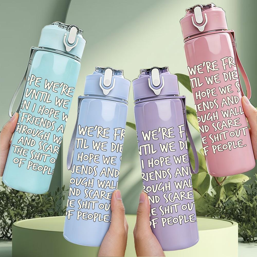 1PC I Hope You Are Doing Well Quote Print 750ml Color Plastic Sports Water Bottle Leakproof Flip Straw Lid Suitable for Sports Office Home Use