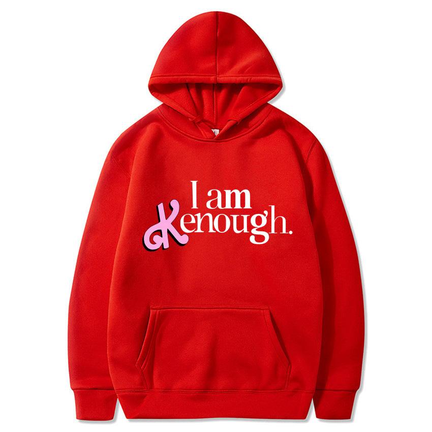 2025 new I Am Kenough letter print hooded loose sweater men's and women's hooded sweater