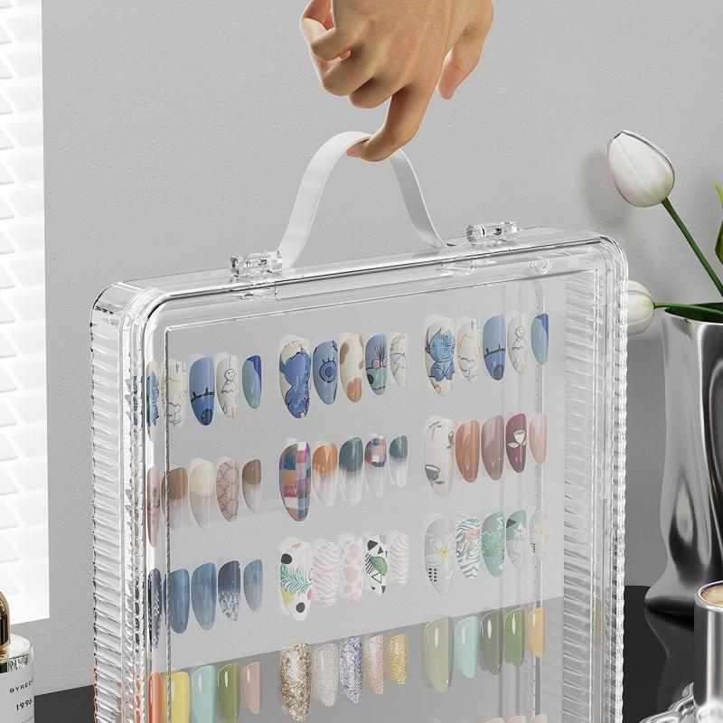 Empty Press On Nails Storage Box False Nail Packaging Set For Manicure Organizer Nail Supplies With Double-sided Adhesive Tape