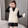 Hooded Fleece Vest Jacket Autumn Winter Women Sleeveless Jacket Lady Casual Warm Soft Waistcoat Female