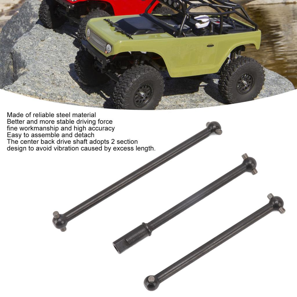 3Pcs RC Truck Centre Drive Shaft Durable Steel Stable Accurate Size RC Car Drive Shaft for ZD Racing MX 07 4WD 1/7 Truck