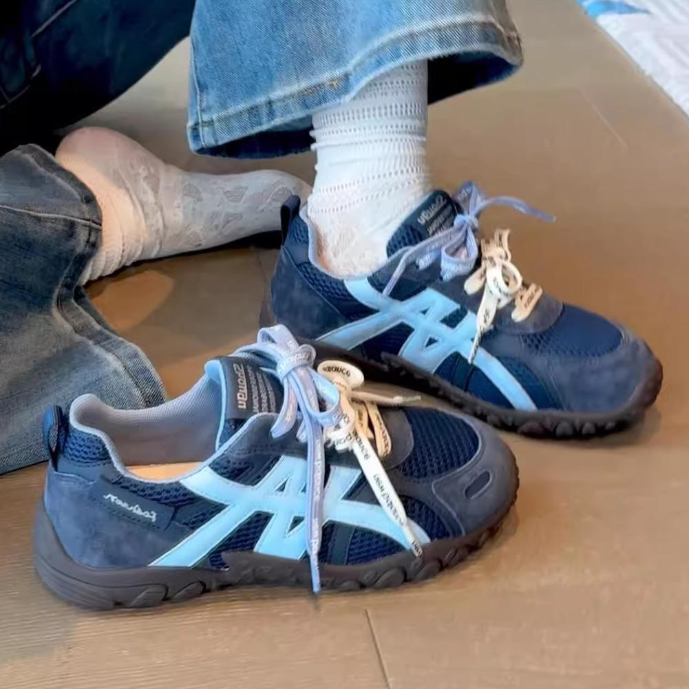 Cowhide version cm inner height increase women's new small blue thick bottom sports and leisure