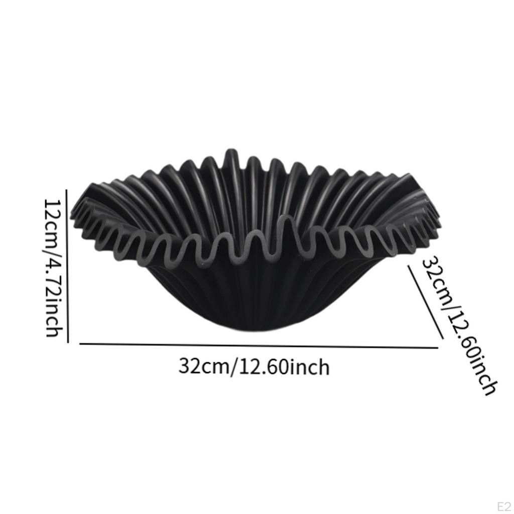 Decorative Fruit Bowl Organizer Table Centerpiece Resin Storage Serving Tray Black
