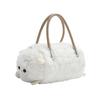 Bolsa Transversal de Pelúcia Capivara Ovelha Com Corrente de Zíper Para Meninas e Adolescentes