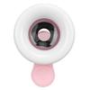 15X Macro Lens Mobile Phone 2 In 1 HD Camera Lens with LED Ring Flash Light Smartphone Selfie Live Lamp Fill Light Pink