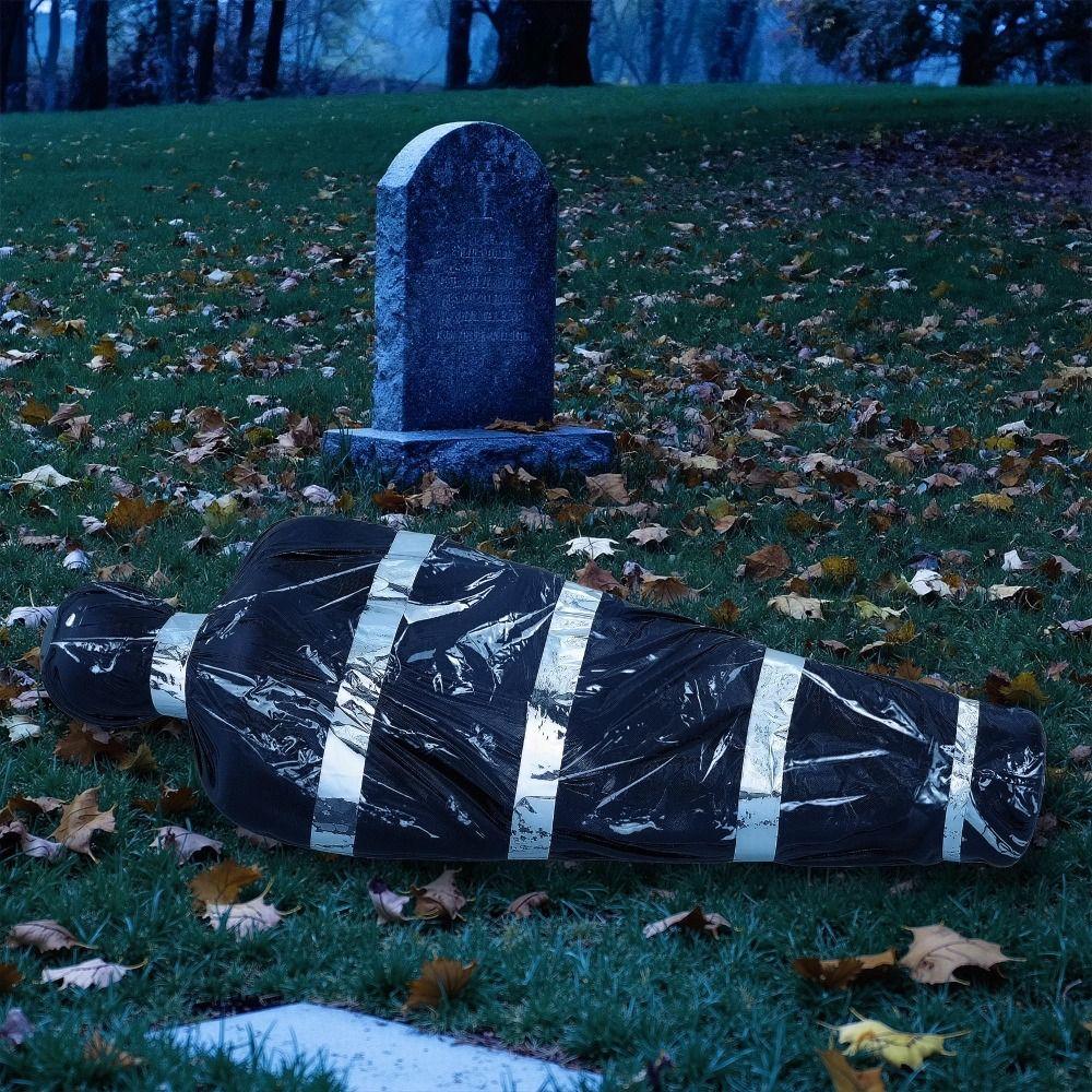 Halloween Decorations Inflatable Hanging Corpse Scary Black Dead Victim Props Hanging Dead Body Large Halloween Ornament Garden