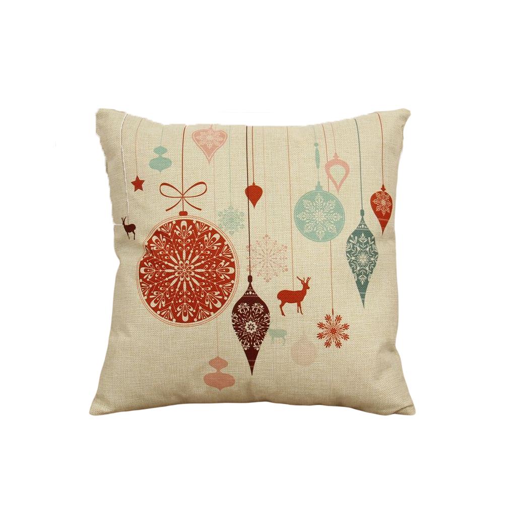 Christmas Deer Sofa Bed Home Decoration Festival Pillow Case Cushion Cover
