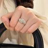 Art Palace-stijl zilveren ringen met ingelegde diamanten rozenbloesems, vintage mode bloemenring, perfect als cadeau.