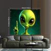 1 Stück Alien Übergröße Hintergrundbanner - Grünes Alien für Live-Stream Party Geburtstag Jubiläum - Einfach zu verwenden Innen-/ Dekor Party Hintergrund