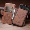 iPhone 17 Pro Max/Samsung S25U Magnetic Flip Leather Case with Wireless Charging