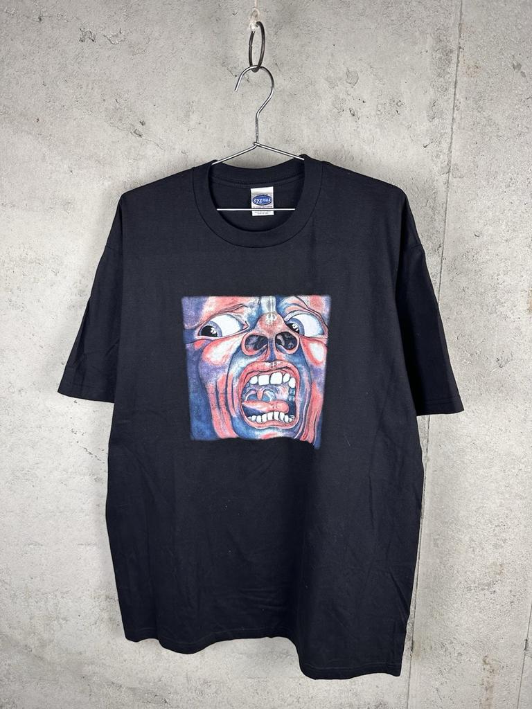 Vintage 90s King Crimson In The Court Of The Crimson King Band T-shirt Sz XL BLK