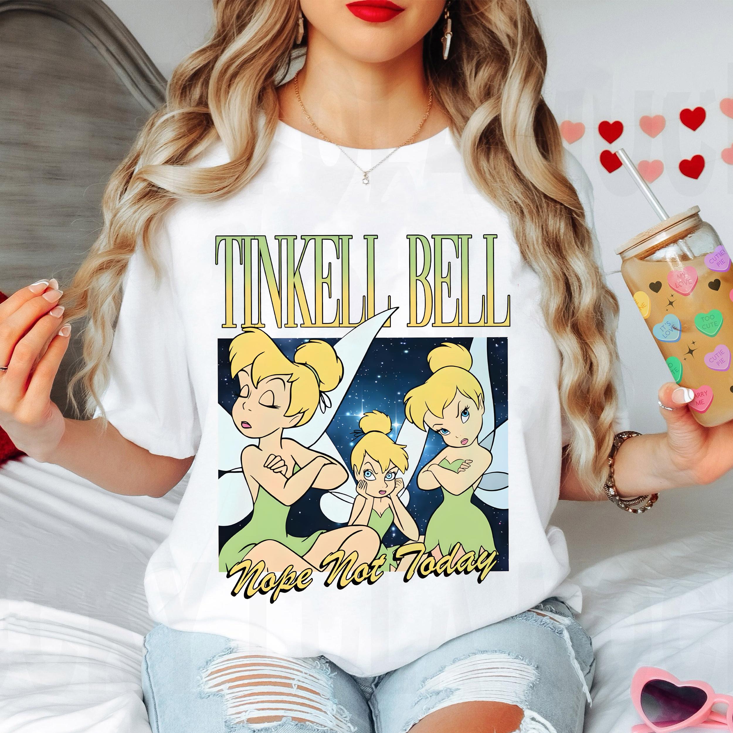 Футболка Дисней Динь-Динь для женщин Модная хлопковая футболка с коротким рукавом Футболка Дисней Динь-Динь Летние топы Женская футболка S