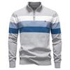 Fashion Foreign Trade Autumn And Winter Men'S Clothing Half Zipper Men'S Sweater Pullover Striped Splicing Knitted Sweater