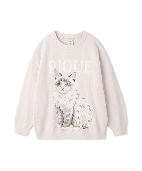 

CAT JQD Пуловер PWNT244065 PNK Свободный размер [Gelato Pique] Женский