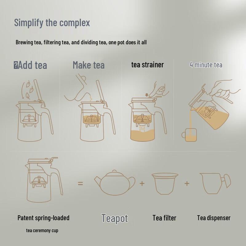 JINZHAO K-200 400ml Glass Press Filter Tea Pot