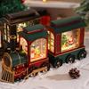 Christmas Glowing Music Box with Snowfall Effect Train Engine Music Box Ornament Xmas Gift for Countertop Festive Party Supplies