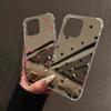 Black Love Heart Mirror Soft Phone Case For iPhone 16 15 14 Pro Max 13 12 11 XS X XR 7 8 Plus Make Up Mirror Shockproof Cover