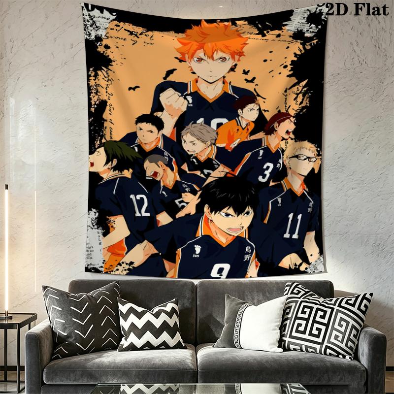 Haikyu!! Wall Tapestry Aesthetic Wall Hanging Printed Fabric Blanket Decorative Tapestries for Bedroom Living Room Home Decor