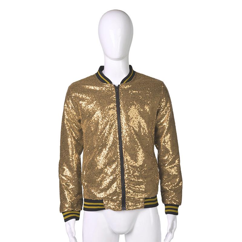 Men's Plus Size Sequin Dancewear Zip Cardigan Jacket - Bestseller
