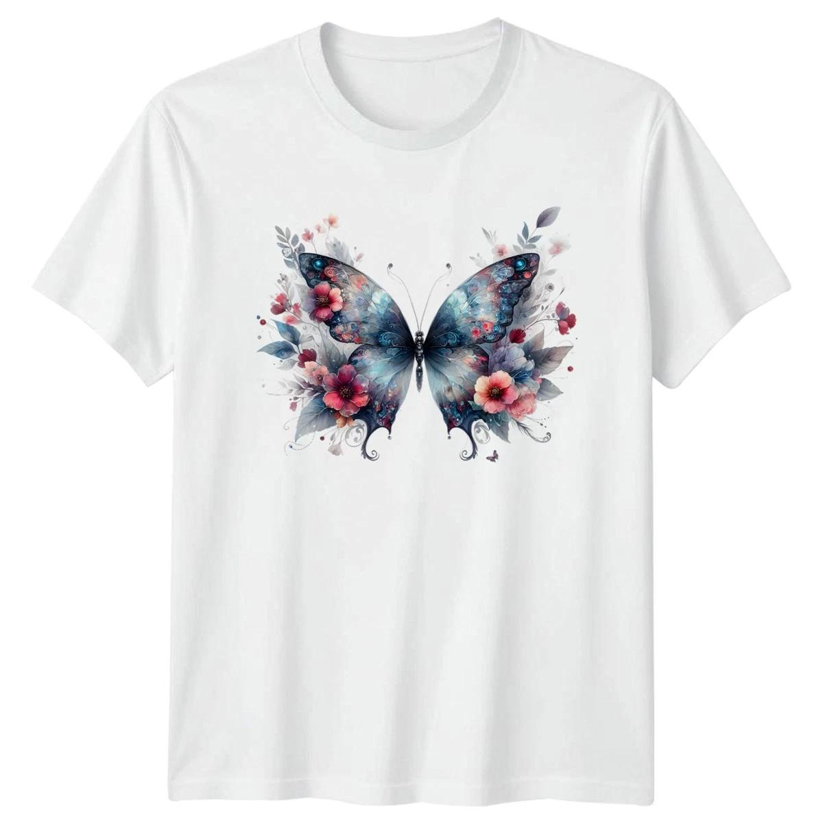 Enchanted Butterfly Floral Nature Mens Womens Graphic Tee Shirt XS