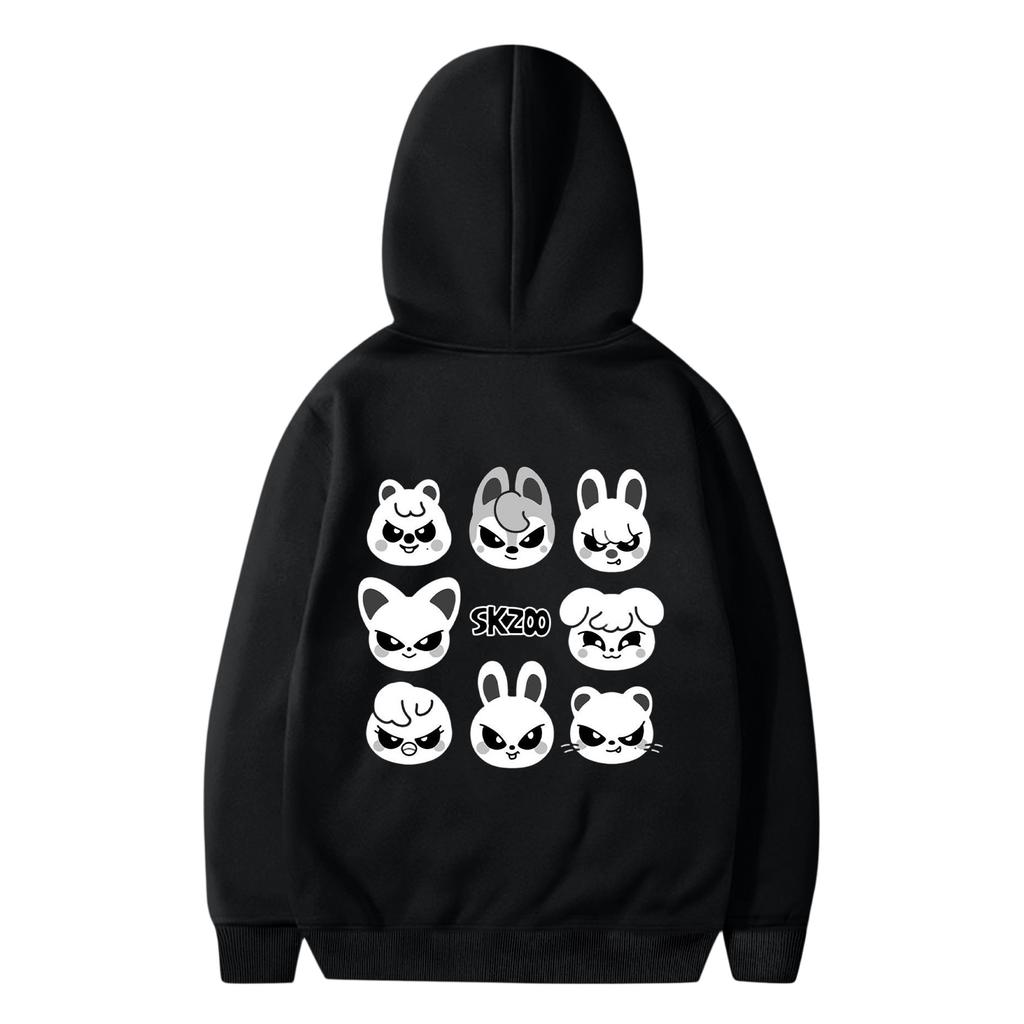 Unisex Fashionable Casual Long Sleeved Loose Printed Hooded Sweatshirt