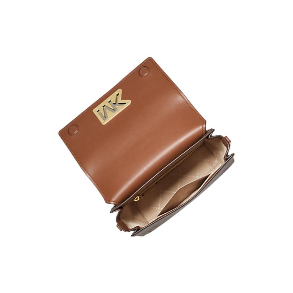 New MICHAEL KORS Mimi Coated Canvas Shoulder Bag, Crossbody Bag Medium Size Women's Brown 35T2G8IM2B-BROWN