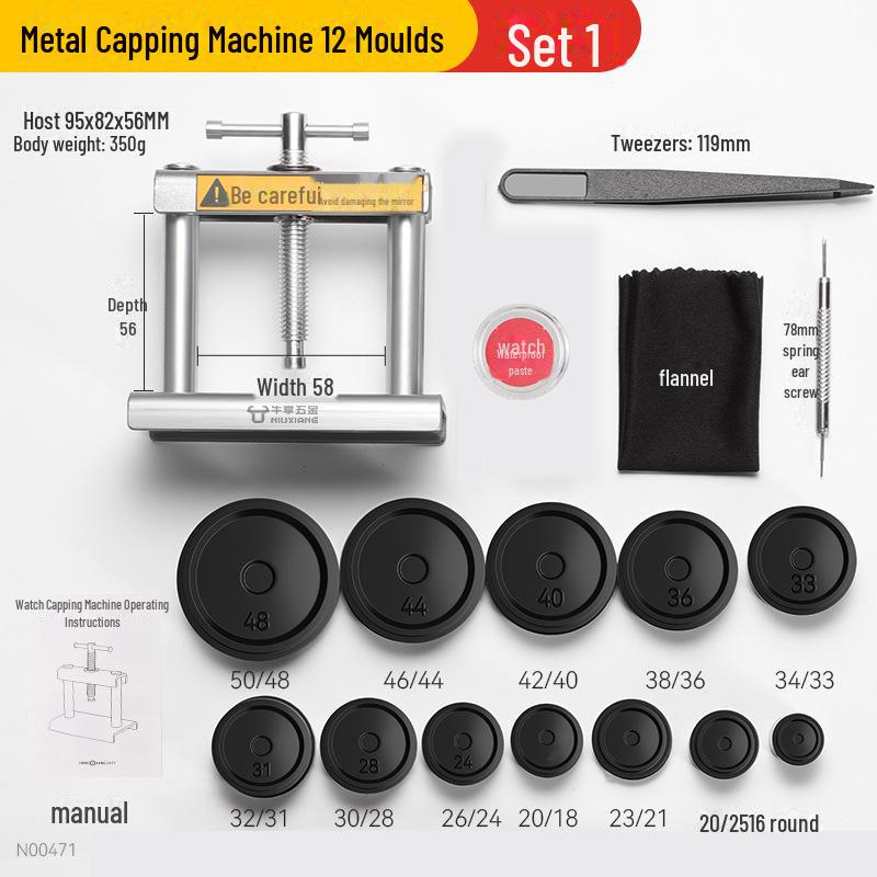 Universal Hand-Pressed Round Watch Back Cover Capping Tool for Repairs