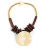 Statement Beads Necklace with Geometry Pendant for Women Girl Trendy Party Jewelry