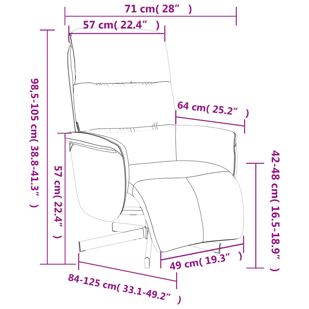 Recliner Chair with Footrest Dark Green Fabric
