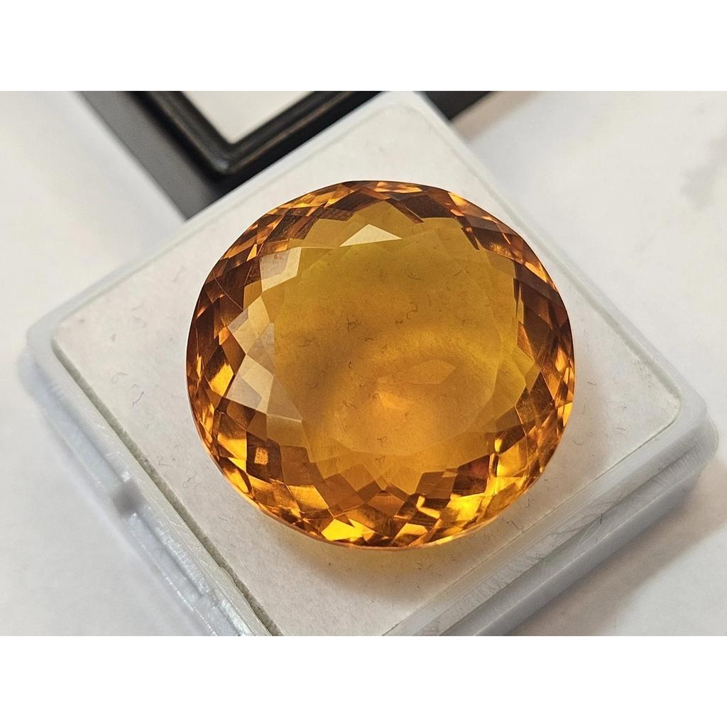 Fabulous Topaz Orange Natural Round Cut 20+ Ct Certified Loose Gemstone