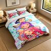 3Pcs Bedding SetKpop Demon Hunters Soft Bed Sheet and Two Pillowcases Home Bedroom Decor